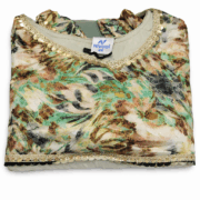 Floral ethnic top with gold trim